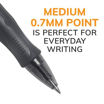 BIC Gel-ocity Original Retractable Gel Pens, Medium Point, 0.7mm, Black Ink, Dozen (RLC11-BLK)