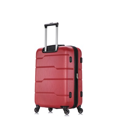 DUKAP Rodez 24" Hardside Suitcase, 4-Wheeled Spinner, TSA Checkpoint Friendly, Red (DKROD00M-RED)