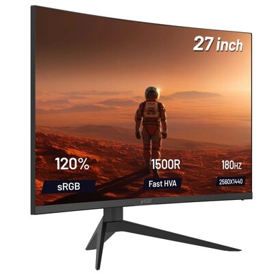 Skytech Moon Shadow 27 Curved 2K 180 Hz Gaming Monitor, Black (MT-MOONSHADOW-0001-B-SK)