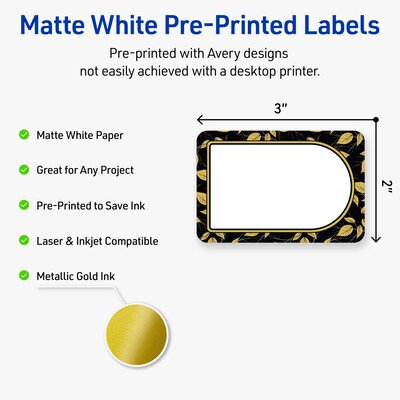 Avery Rectangle Laser/Inkjet Multipurpose Labels, 2 x 3, White, 80/Pack (19479370837)