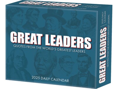 2025 Willow Creek Great Leaders, Greatest Quotes 5.86 x 4.72 Day-to-Day Calendar, Blue/White (4670