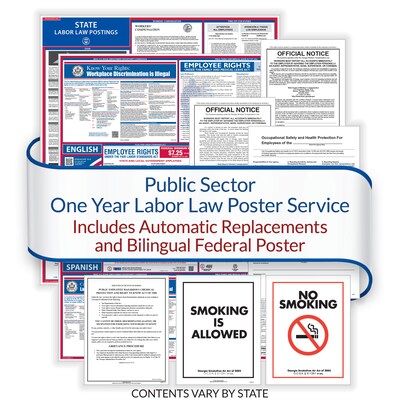 ComplyRight Federal (Bilingual), State and Public Sector (English) Labor Law 1-Year Poster Service,