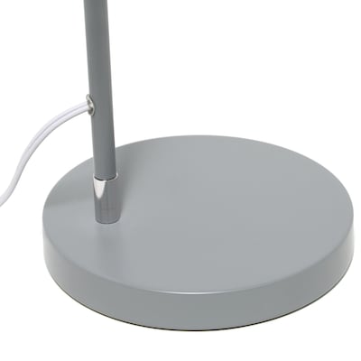 Simple Designs Farmhouse Fusion 55.91" Iron Floor Lamp with Round Shade, Gray (LF2019-GRY)