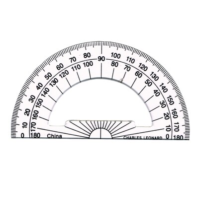 Charles Leonard 180-Degree Protractor, 4", Clear, 12/Pack, 3 Packs/Bundle (CHL77104IP-3)