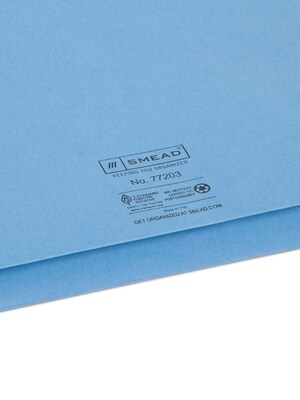 Smead Recycled File Pocket, 2" Expansion, Letter Size, Blue, 10/Box (77203)