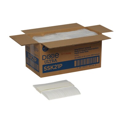 Dixie SmartStock™ Plastic Cutlery Refill Knives Polypropylene, White, 960/Carton (DIX SSK21P)