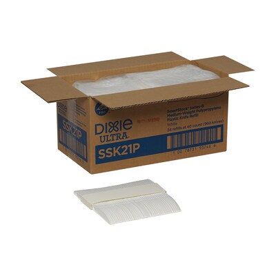 Dixie Ultra SmartStock Series-B Plastic Knife Refills, Medium-Weight, White, 960/Carton (SSK21P)