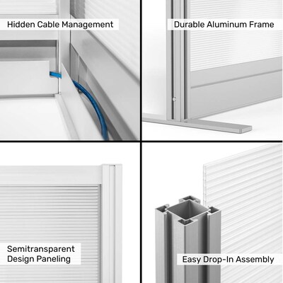 Luxor Translucence 2-Panel Room Divider, 48"H x 70"W, Translucent Plastic (PPWL009)