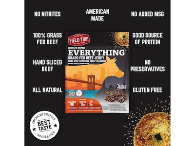 Field Trip Everything Bagel Beef Jerky, 1 oz., 12/Box (D0100BJ12EB)