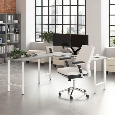 Bush Business Furniture Hustle 72"W Computer Desk with Metal Legs, Platinum Gray (HUD172PG)