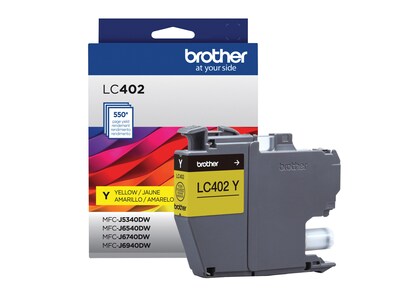 Brother LC402 Yellow Standard Yield Ink Cartridge, Prints Up to 550 Pages (LC402YS)