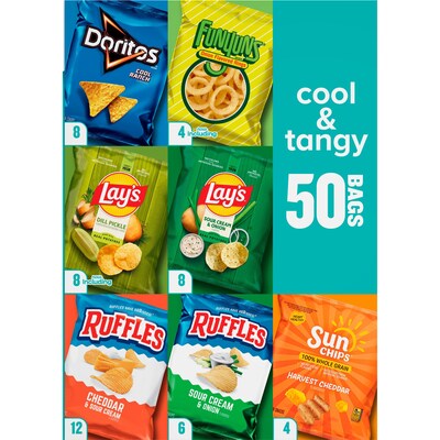 Frito Lay Cool and Tangy Mix Chips Variety Pack, 50 oz., 50/Pack (220-02669)