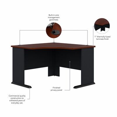 Bush Business Furniture Cubix 48"W Corner Desk, Hansen Cherry/Galaxy (WC90466A)