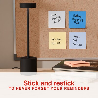 Staples Ultra Sticky Notes, 3" x 3", Stardust Collection, 100 Sheets/Pad, 6 Pads/Pack (ST62883)