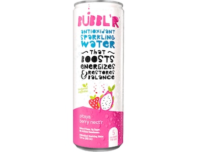 Bubblr Antioxidant Pitaya Berry Nectr Flavored Sparkling Water, 12 fl. oz., 12 Cans/Carton (028435