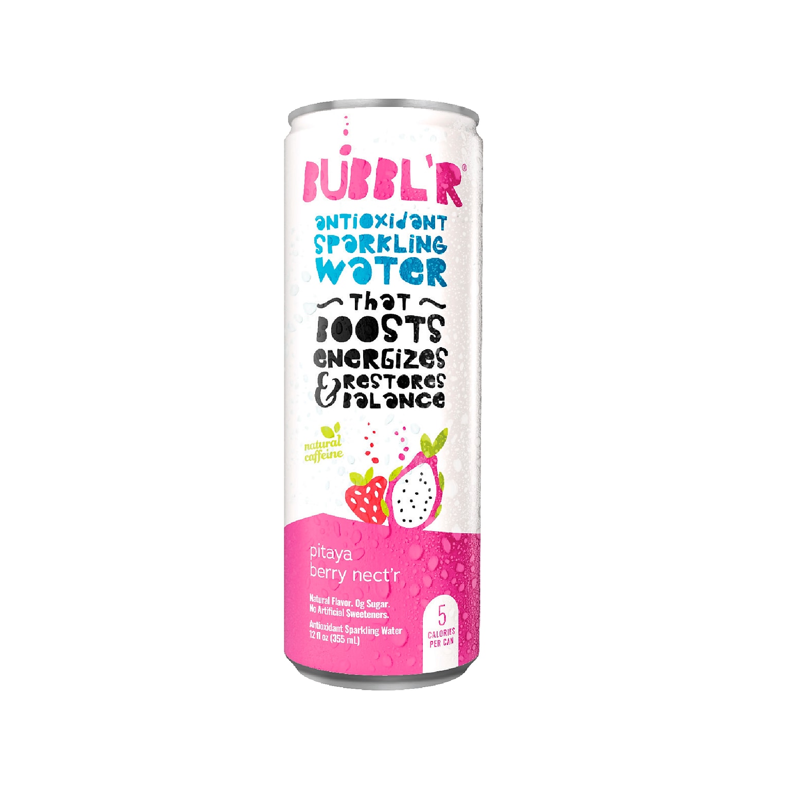 Bubblr Antioxidant Pitaya Berry Nectr Flavored Sparkling Water, 12 fl. oz., 12 Cans/Carton (028435399780)