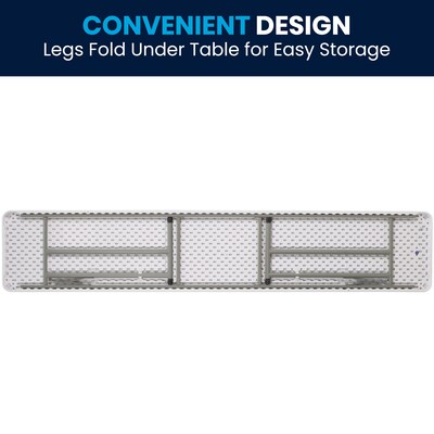 Flash Furniture Elon Folding Table, 96 x 18, Granite White (DADYCZ2442GW)