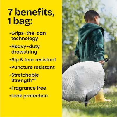 Glad ForceFlex Tall 13 Gallon Drawstring Kitchen Trash Bag, White, 120 Total Bags (78555)