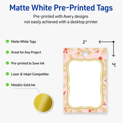 Avery  3 Blank Price & Merchandise Tags, White, 80/Carton (S00-FGD-PRMWT10)