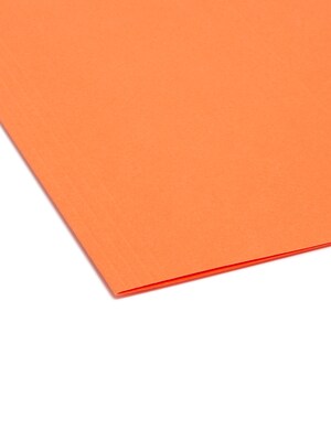 Smead Adjustable Tab Recycled Hanging File Folder, 5-Tab, Letter Size, Orange, 25/Box (64065)