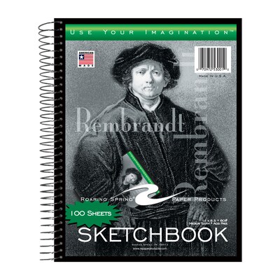 Roaring Spring Paper Products 8.5 x 11 Spiral Bound Sketch Book, 100 Sheets/Book, 12 Books/Pack (53101CS)