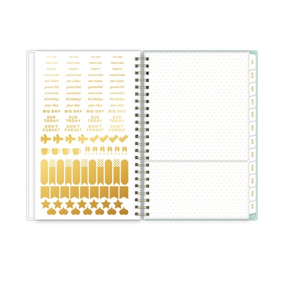 2025-2026 Day Designer for Blue Sky Secret Garden Mint 5" x 8" Academic Year Weekly & Monthly Planner, Plastic Cover