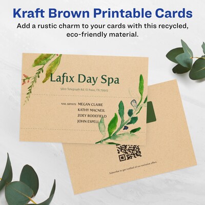 Avery Integrated Cards, 3.5 x 5, Matte Kraft Brown, 200/Box (95273)