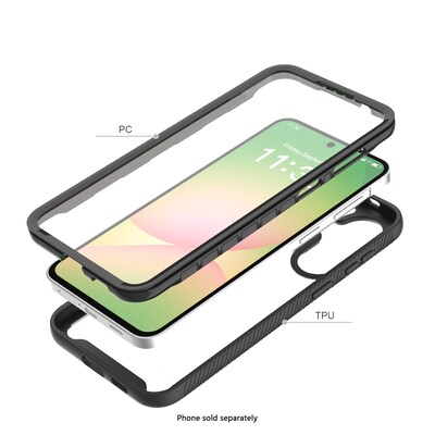 SaharaCase Raider Series Phone Case for Samsung Galaxy A57, Shock Absorbing, Clear/Black (CP01110)