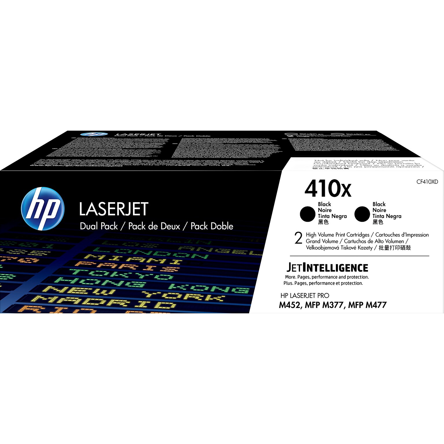 HP 410X Black High Yield Toner Cartridge, Prints Up to 6,500 Pages (CF410XD)