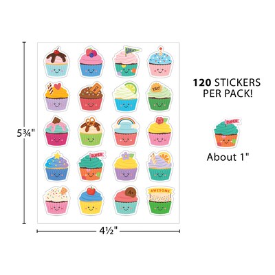 Teacher Created Resources Cupcake Smelly Stickers, Multicolored, 120/Pack, 6/Packs/Bundle (TCR9439-6)