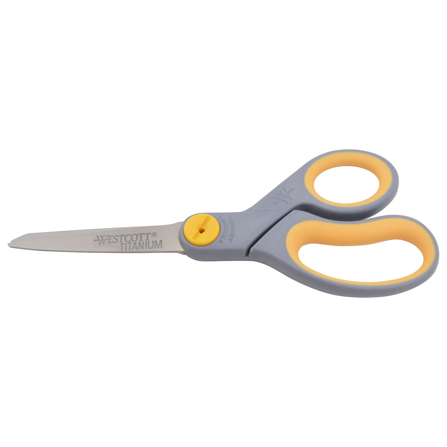 Westcott Titanium Bonded 8 Titanium Heavy Duty General Purpose Scissor, Pointed Tip, Gray/Yellow (13529)