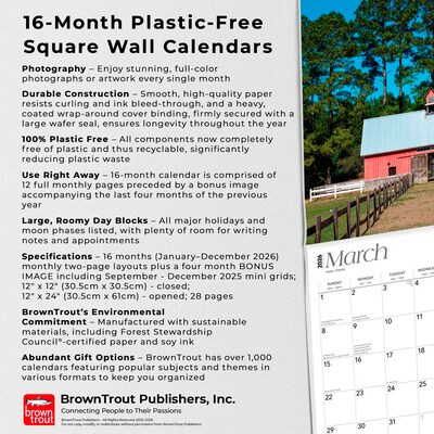 2026 BrownTrout Georgia on My Mind 12" x 12" Monthly Wall Calendar (9798330703333)