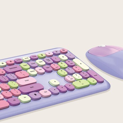 SaharaCase Wireless Keyboard and Mouse Combo, Lavender Mint Fusion (KB5)