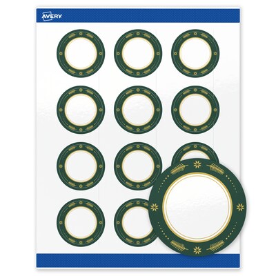Avery Circle Multipurpose Labels, 2 Dia., White, 120/Pack (19479370394)