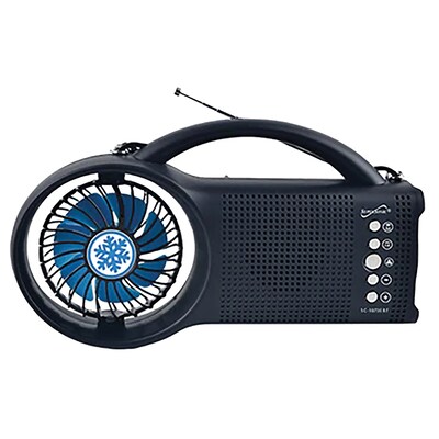Supersonic Wireless Bluetooth Portable Solar-Powered Speaker, Black (SC-1073ERF)