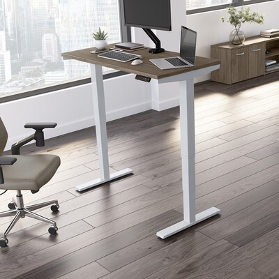 Bush Business Furniture Move 40 Series 28"-48" Adjustable Standing Desk, Modern Hickory/Cool Gray Metallic (M4S4824MHSK)