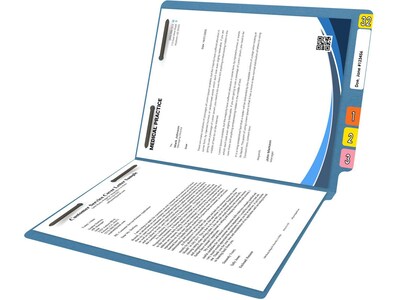 Medical Arts Press Reinforced End Tab File Folder, Straight Cut, Letter-Size, Blue, 50/Box (S-01602-BLU)