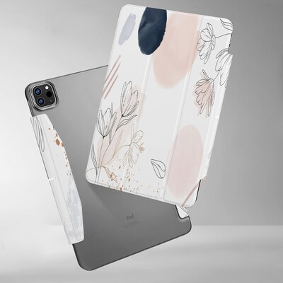 SaharaCase Tri-Fold Folio Case for iPad Pro 13" (M4 2024/M5 2025), Flower White (TB00382)
