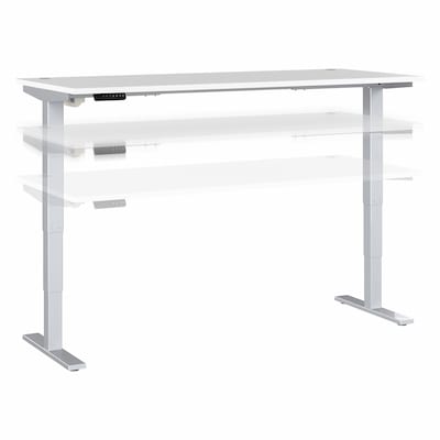 Bush Business Furniture Move 40 Series 72W Electric Height Adjustable Standing Desk, White/Cool Gra