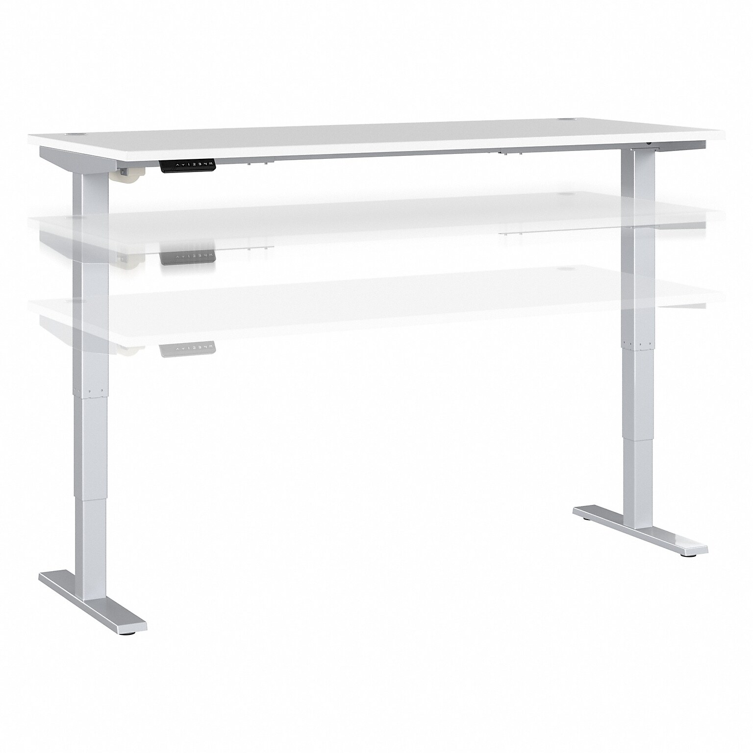 Bush Business Furniture Move 40 Series 28-48 Adjustable Standing Desk, White/Cool Gray Metallic (M4S7230WHSK)