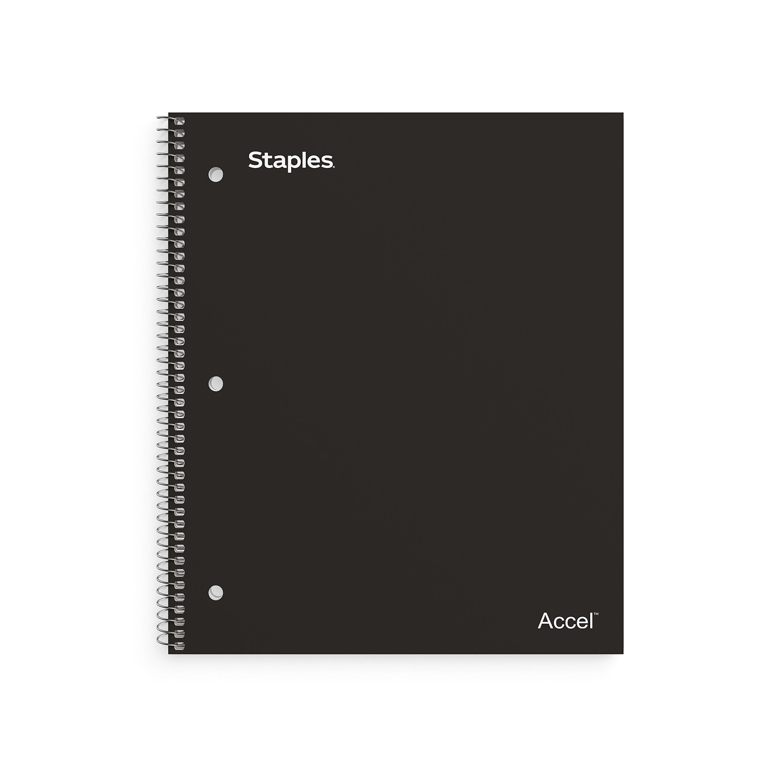 Staples Premium 1-Subject Notebook, 8 x 10.5, Wide Ruled, 100 Sheets, Black, 12 Notebooks/Carton (TR20956CT)