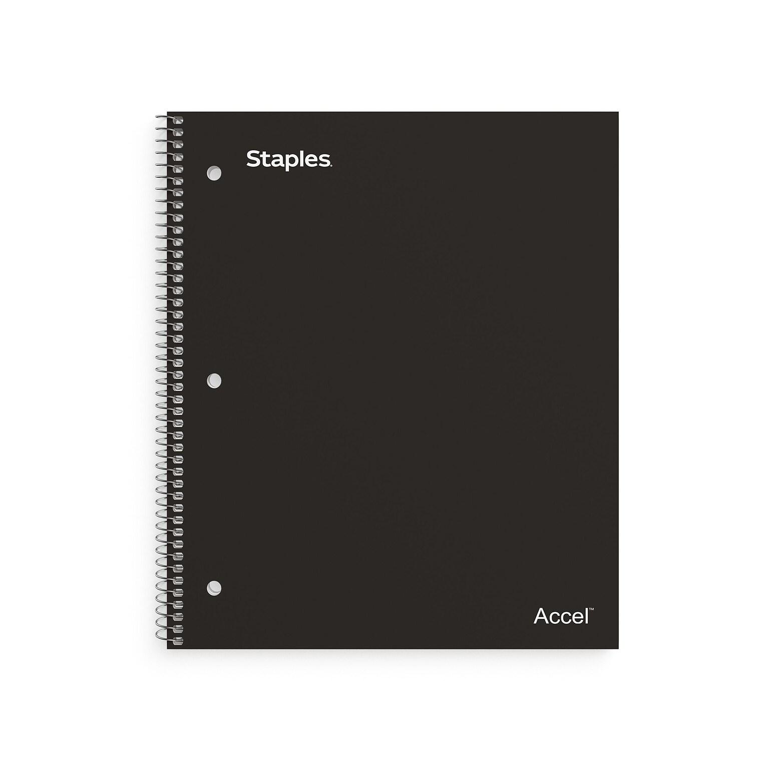 Staples Premium Poly 1-Subject Notebook, 8 x 10.5, Wide Ruled, 100 Sheets, Black (ST20956D)