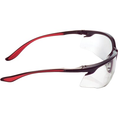 Global Industrial Sport Half Frame Safety Glasses, Anti-Fog, Clear Lens, Red Frame (708402CLA)