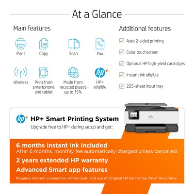 HP OfficeJet Pro 8025e Wireless Color All-In-One Inkjet Printer (1K7K3A)