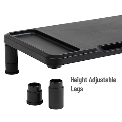 Mind Reader Monitor Stand Desktop Organizer, Plastic, 2/Pack, Black