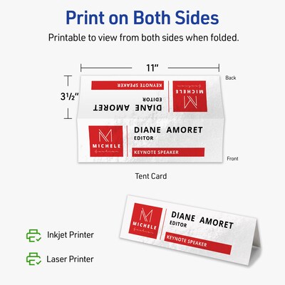 Avery Integrated Cards, 3.5" x 11", Glossy White, 50/Box (95339)