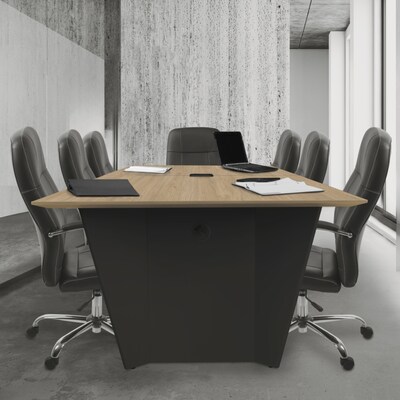 Regency Array 120 W Conference Table w/ Power Data Grommet, Noble Oak/Black (ACT12048NOBK)
