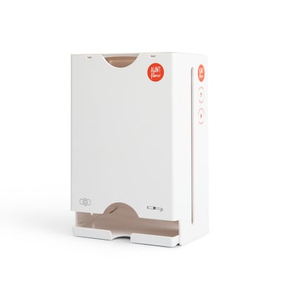Aunt Flow Sanitary Pad and Tampon Mini Dispenser, Surface Mounted, 5.7" x 4.2" x 7.2", White ABS Resin (DISP-MINI-1)