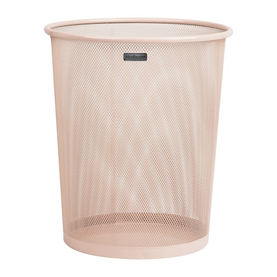 Mind Reader Metal Mesh Trash Can Without Lid, 4.4 Gallon, Pink (1CIRGA-PNK)