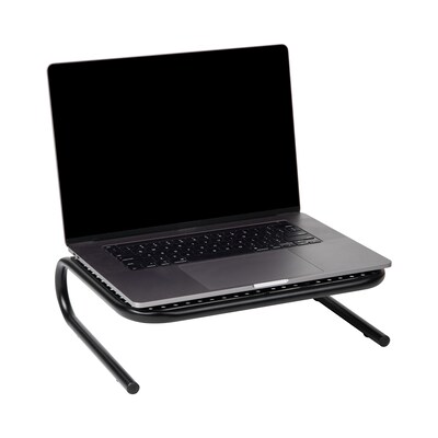 Mind Reader Monitor Stand and Ventilated Laptop Riser, Black (METMONST-BLK)